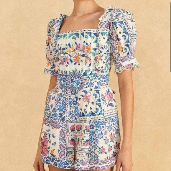 FARM Rio Multicolor Patchwork Jumpsuit - Picture 2 of 8